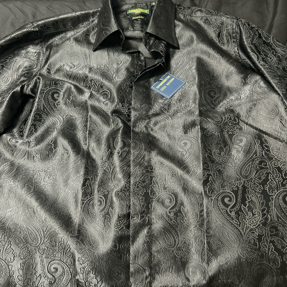 Men's Black Paisley Shirt